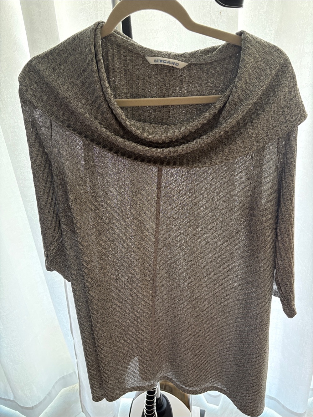 Peter Nygard Gray Cowl Neck Knit Sweater